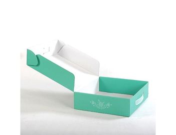 Contenitori ondulati laminati ondulati pieghevoli verdi di contenitore di regalo con la maniglia