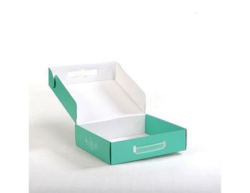 Contenitori ondulati laminati ondulati pieghevoli verdi di contenitore di regalo con la maniglia
