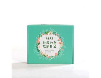 Contenitori ondulati laminati ondulati pieghevoli verdi di contenitore di regalo con la maniglia